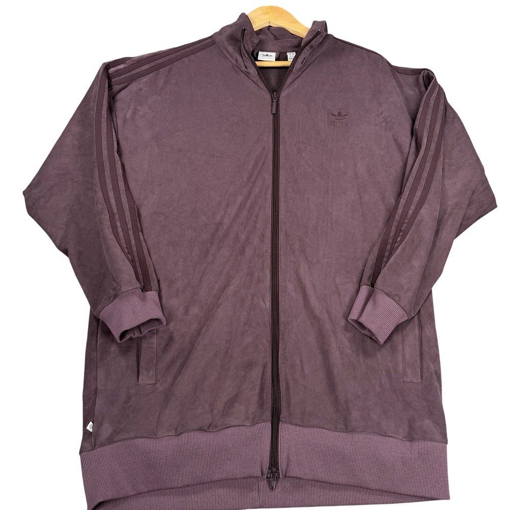 Adidas Full Zip Track Jacket Mens Purple Athletic Gym‎ Streetwear Minimalist